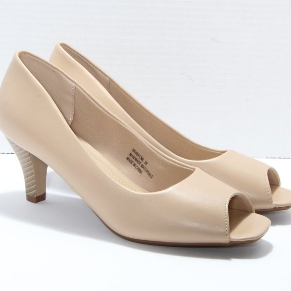 NorthStyle Shoes - NorthStyle Tan Open Toe Pumps Size 8.5 EU 39